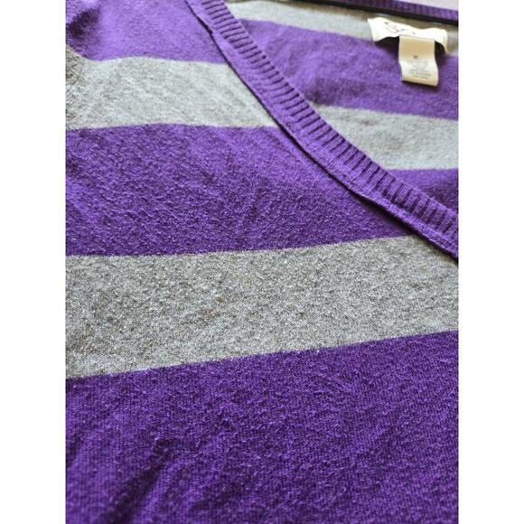 SO Womens XL Purple Long Sleeve Shirt Y2k Preppy Academia School Y2k Striped - Picture 5 of 7
